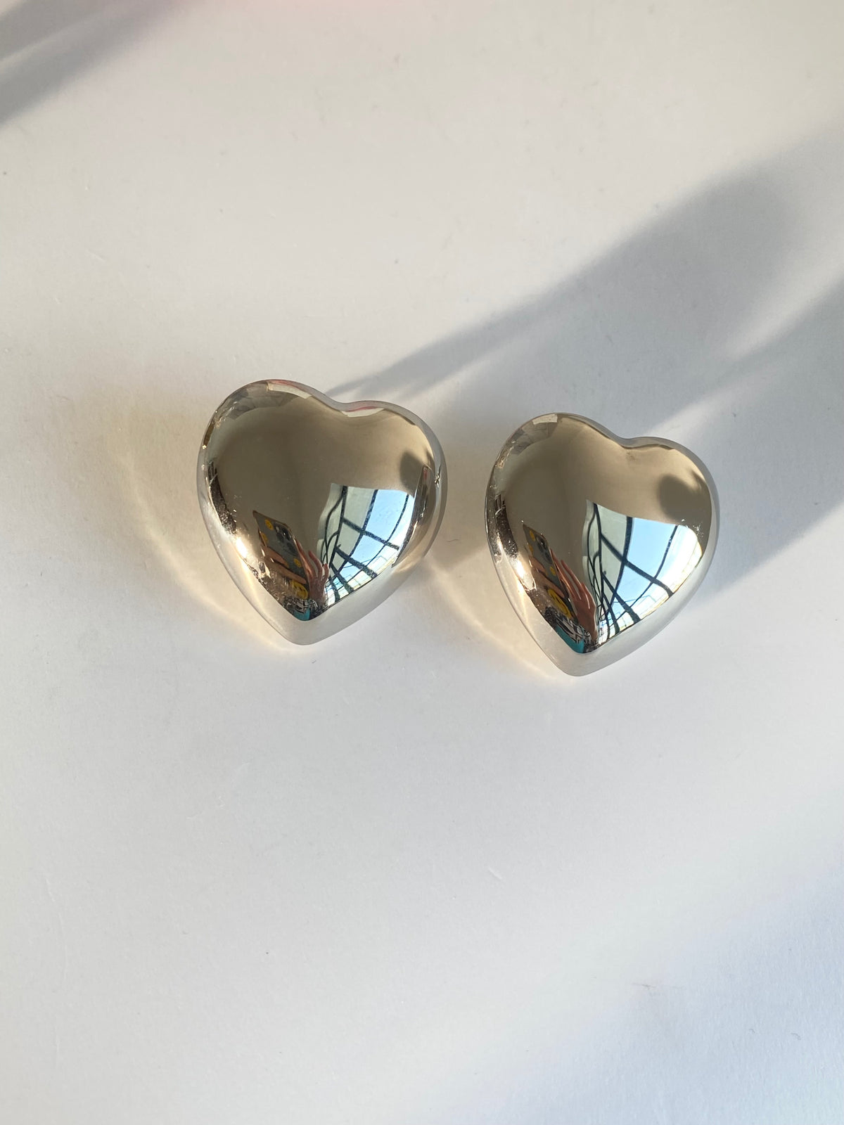 ARETES DE CORAZÓN CHUNKY PLATA AC INOX