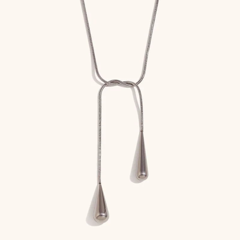 COLLAR EXTRA LARGO GOTITAS AC INOX