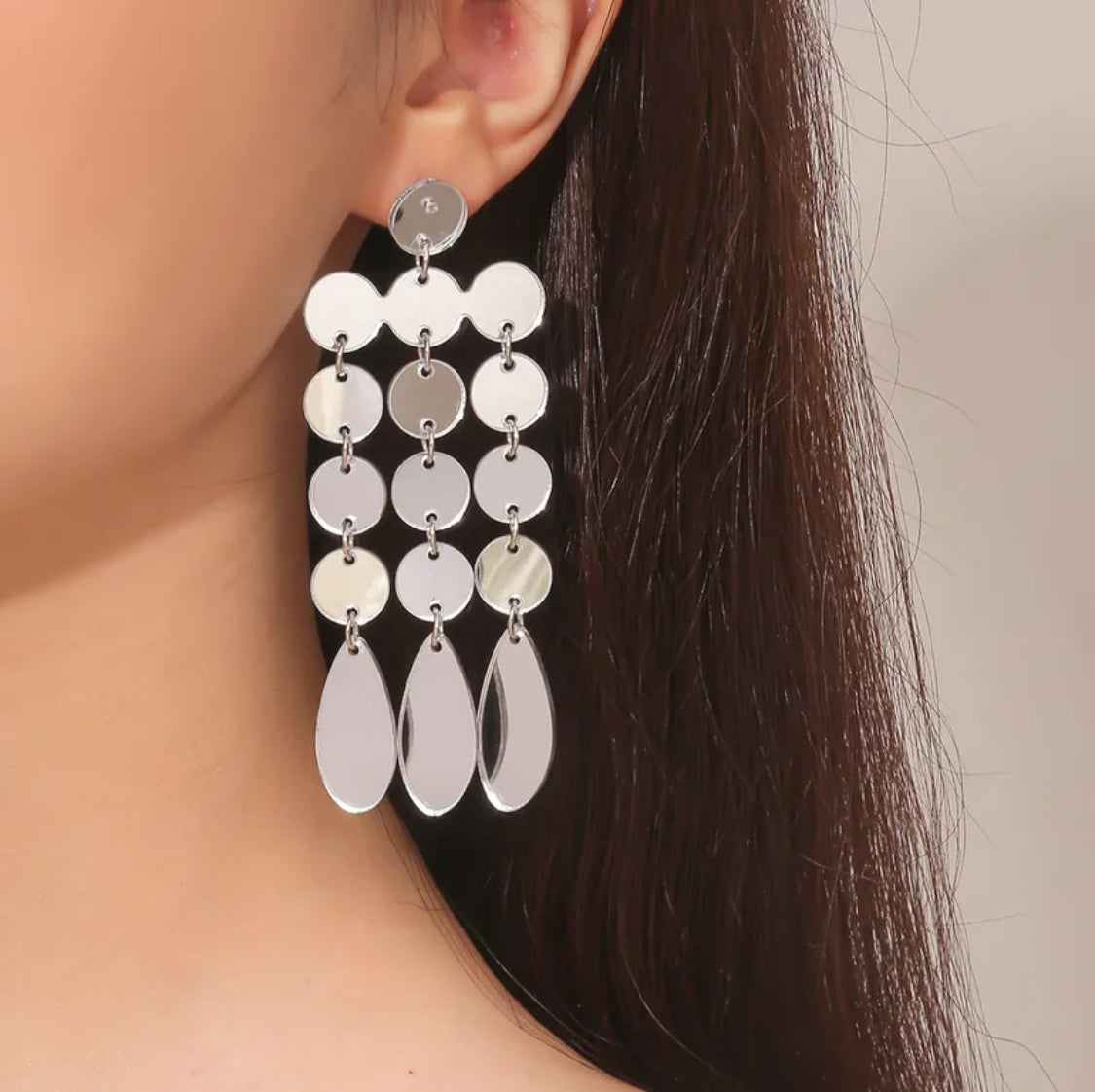 ARETES LARGOS ESPEJO