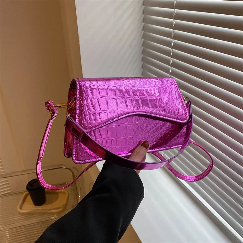 BOLSO CROSSBODY ROSA METÁLICO