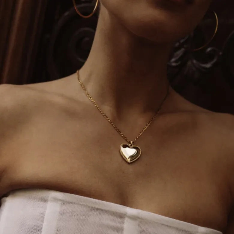 COLLAR CORAZÓN CHUNKY AC INOX