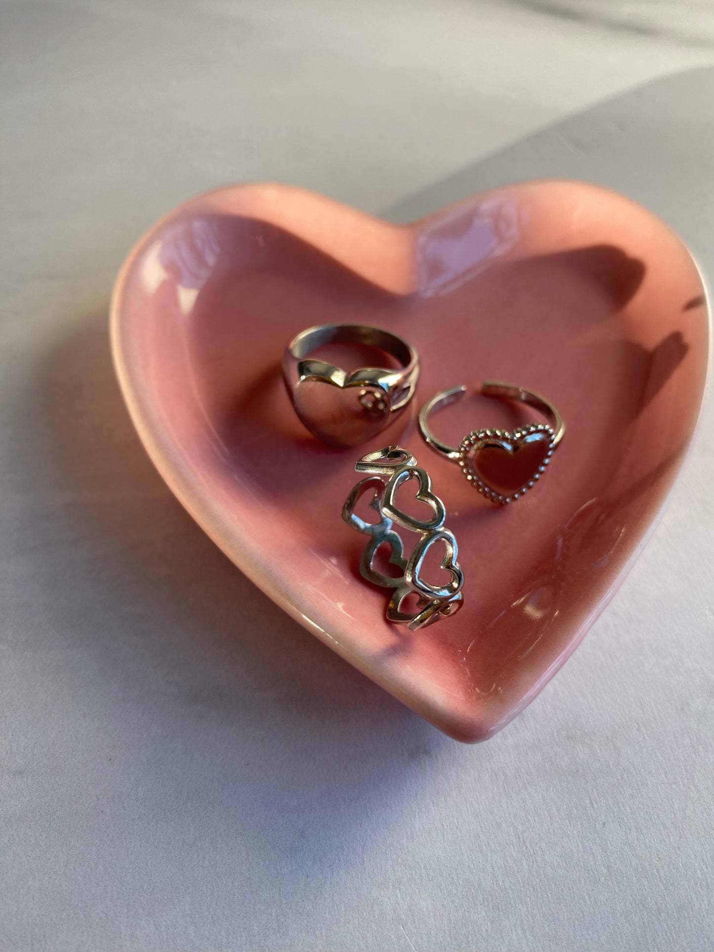 ANILLO CORAZONES PLATA ACERO INOX