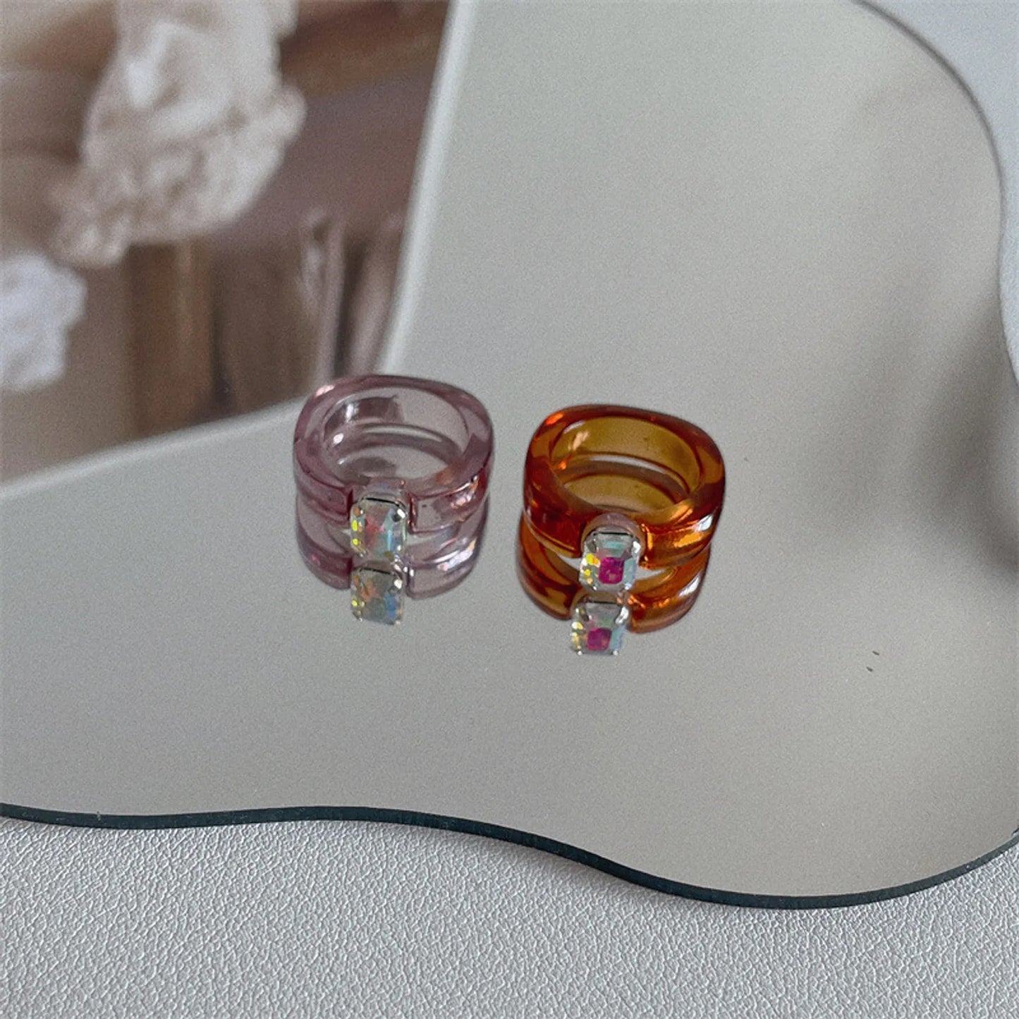 SET 2 ANILLOS ACRILICO