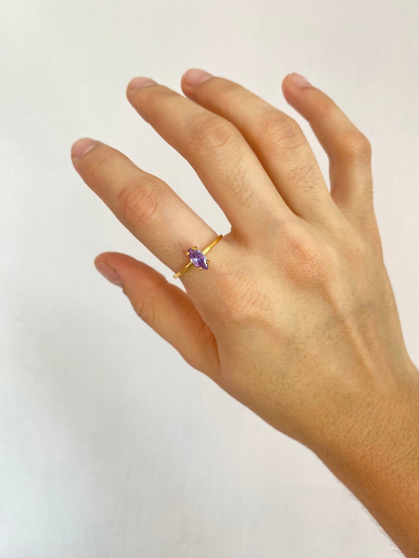 ANILLO PIEDRA LILA AC INOX