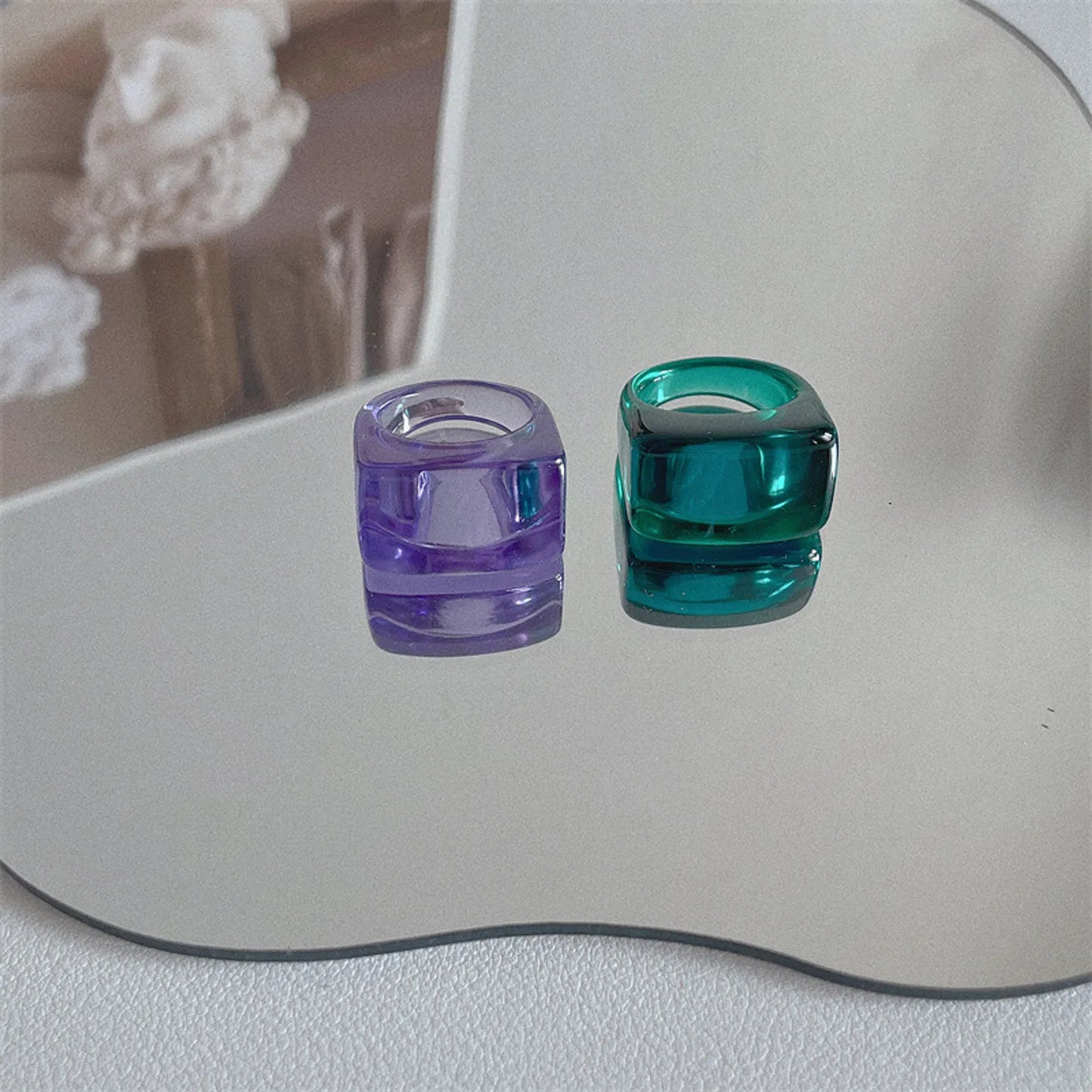 SET 2 ANILLOS ACRILICO