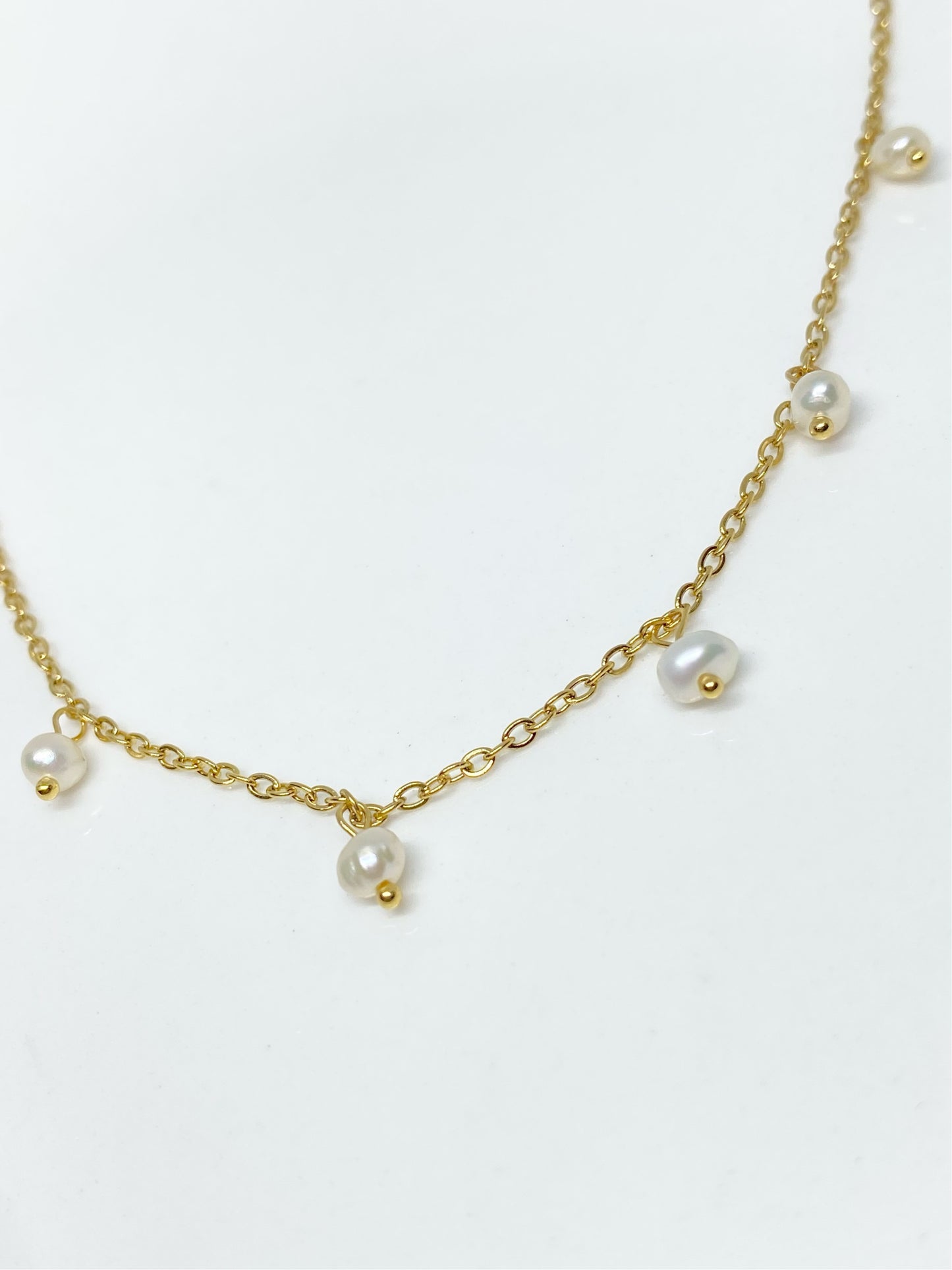 COLLAR PERLAS COLGANTES ACERO INOX