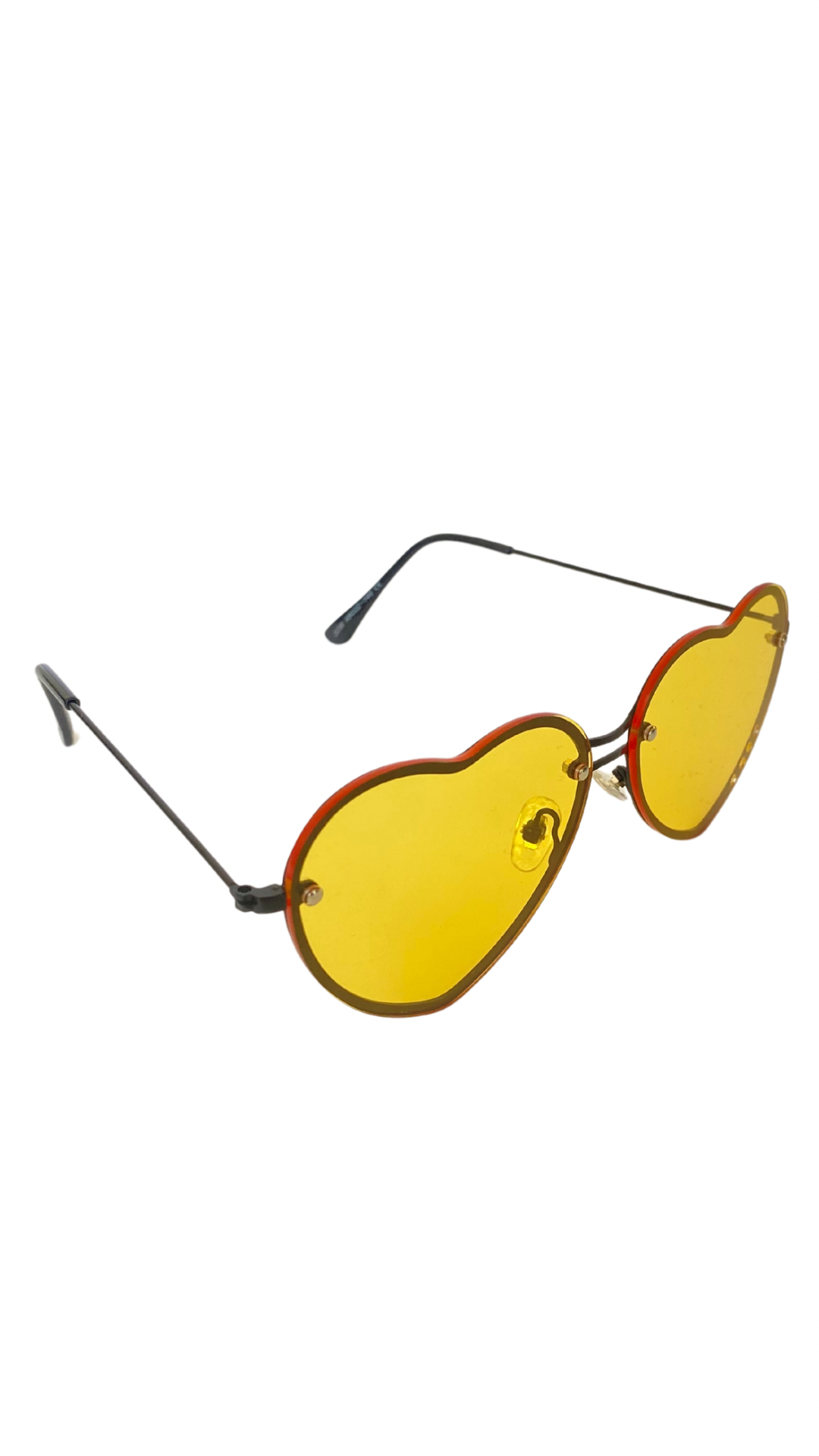 LENTES DE CORAZÓN AMARILLO METAL