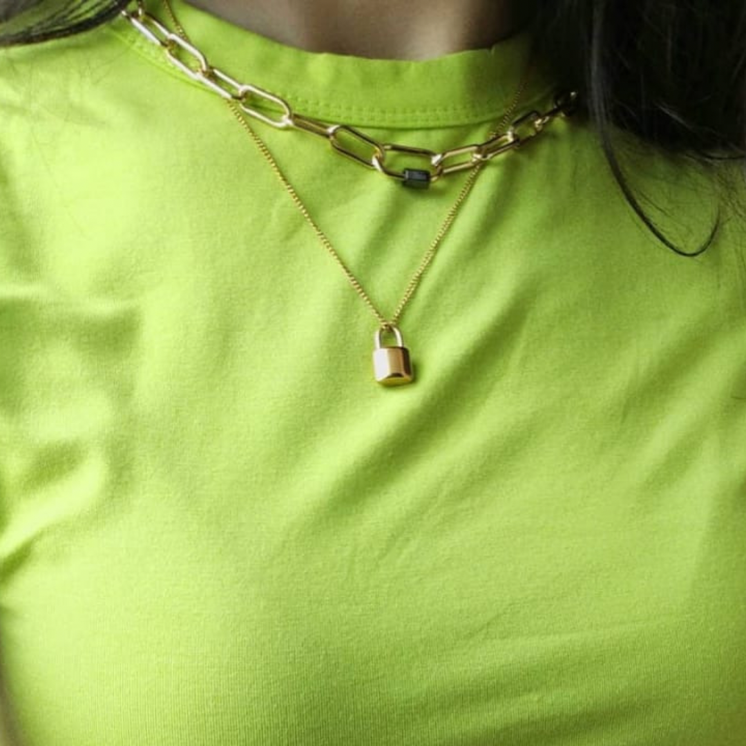 COLLAR CADENA BROCHE FRENTE ACERO INOX