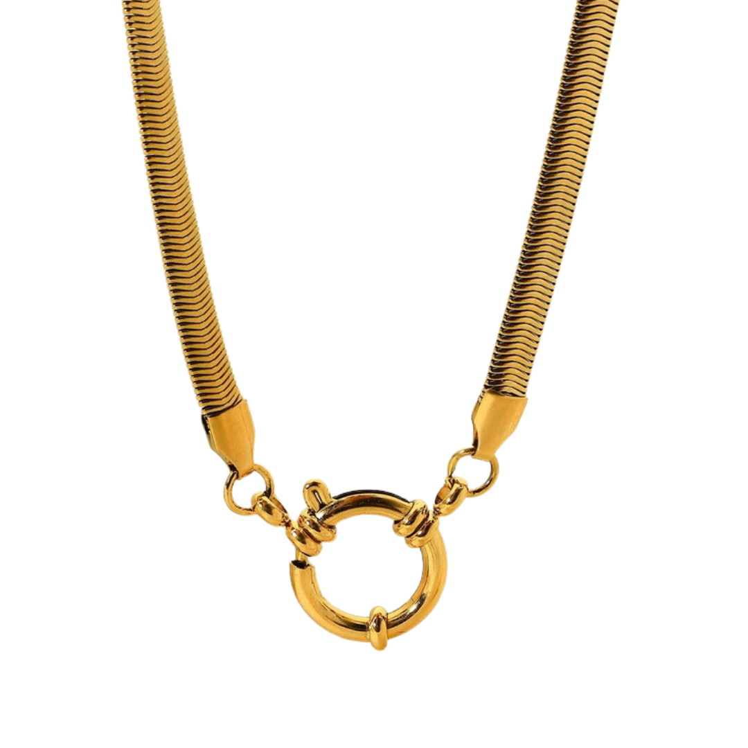 COLLAR PLANO BROCHE FRENTE ACERO INOX