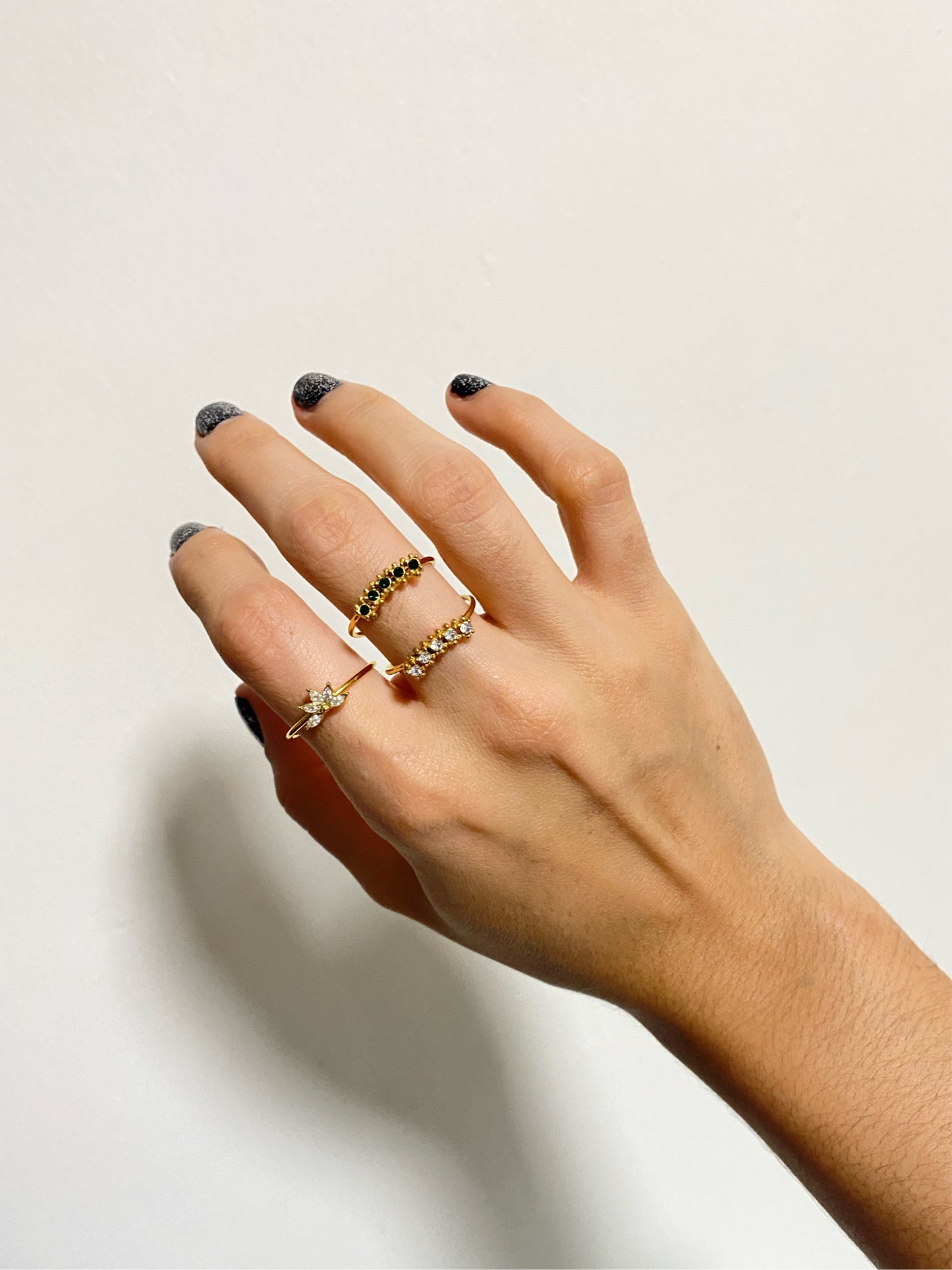 ANILLO ARCO BRILLANTES ACERO INOX