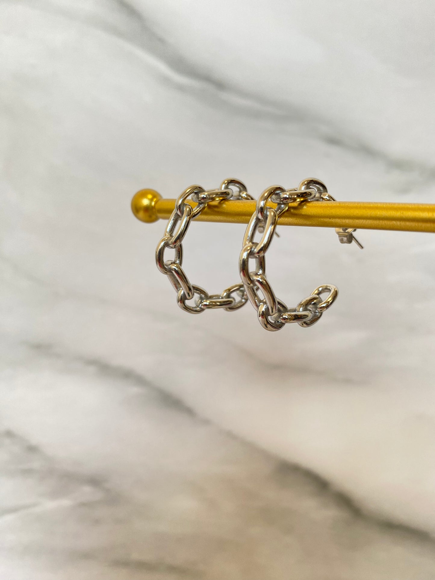 ARRACADAS CADENA PLATA AC INOX