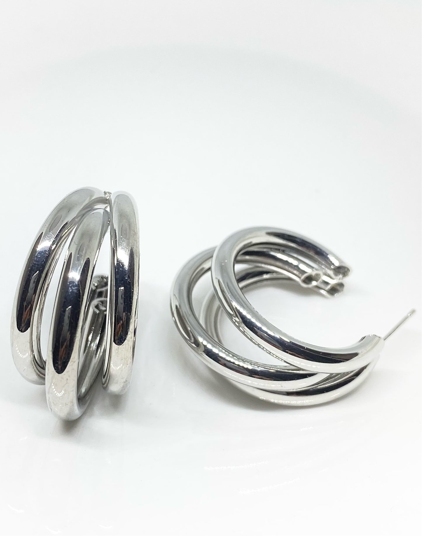 ARRACADAS TRIPLE ARO PLATA