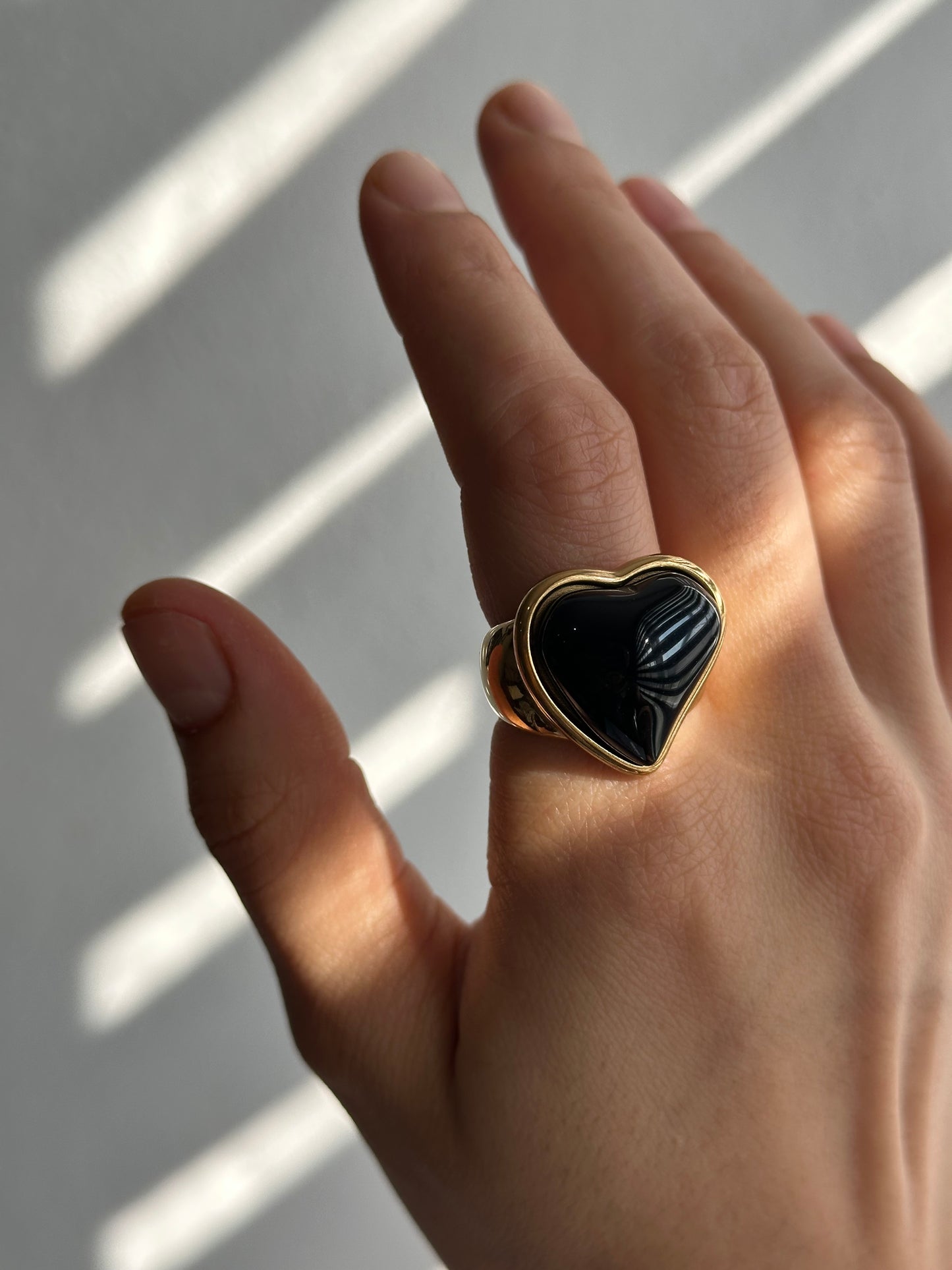 ANILLO PIEDRA CORAZÓN AC INOX