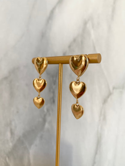 ARETES TRIPLE CORAZÓN AC INOX