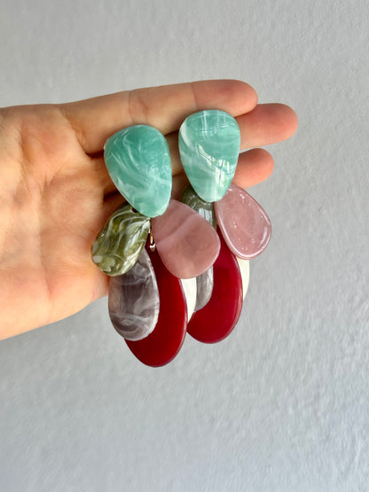 ARETES LARGOS DE COLORES