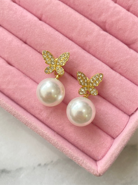 BROQUELES PERLA MARIPOSA