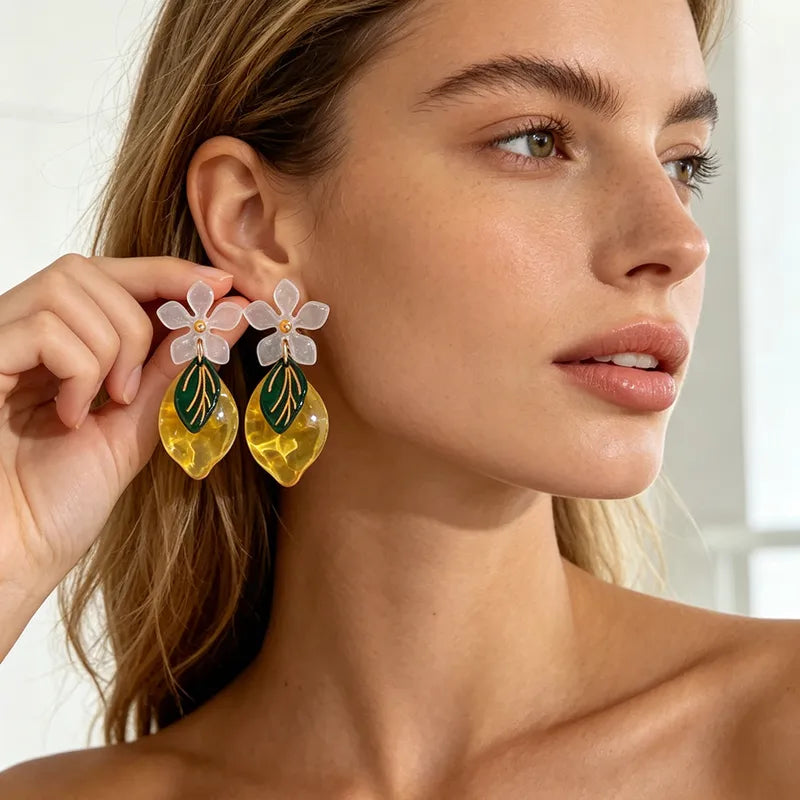 ARETES FLOR LIMÓN