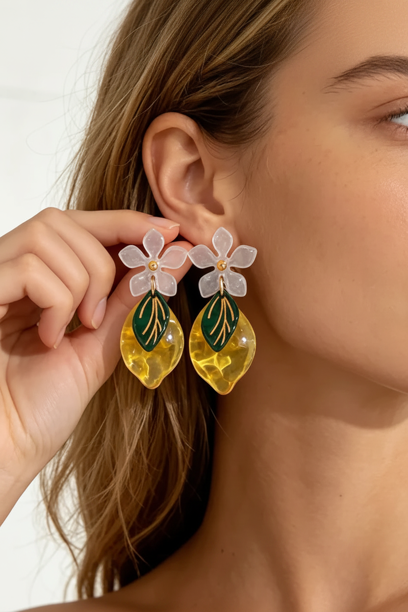 ARETES FLOR LIMÓN