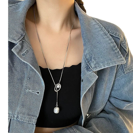 COLLAR LARGO PERLA AC INOX