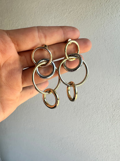 ARETES LARGOS BICOLOR