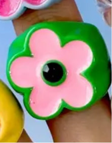 ANILLOS FLOR ACRILICO