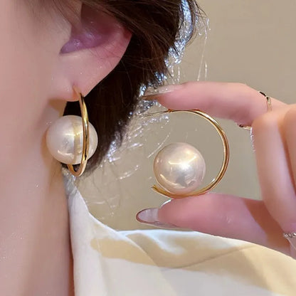 ARRACADAS CON PERLA PLATA