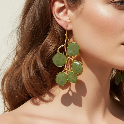ARETES LARGOS HOJAS