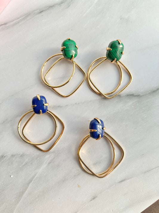 ARETES AROS CON PIEDRA