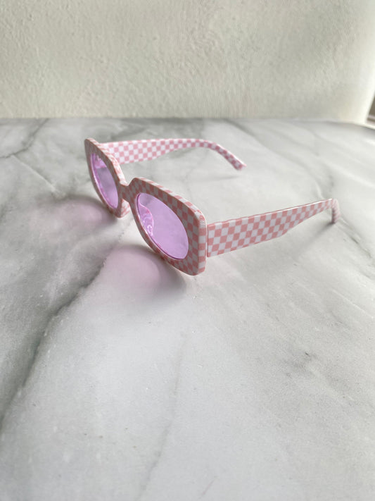 LENTES ESTAMPADO CUADROS ROSA
