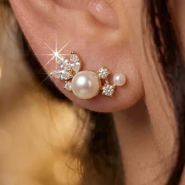 BROQUELES BRILLANTES PERLA