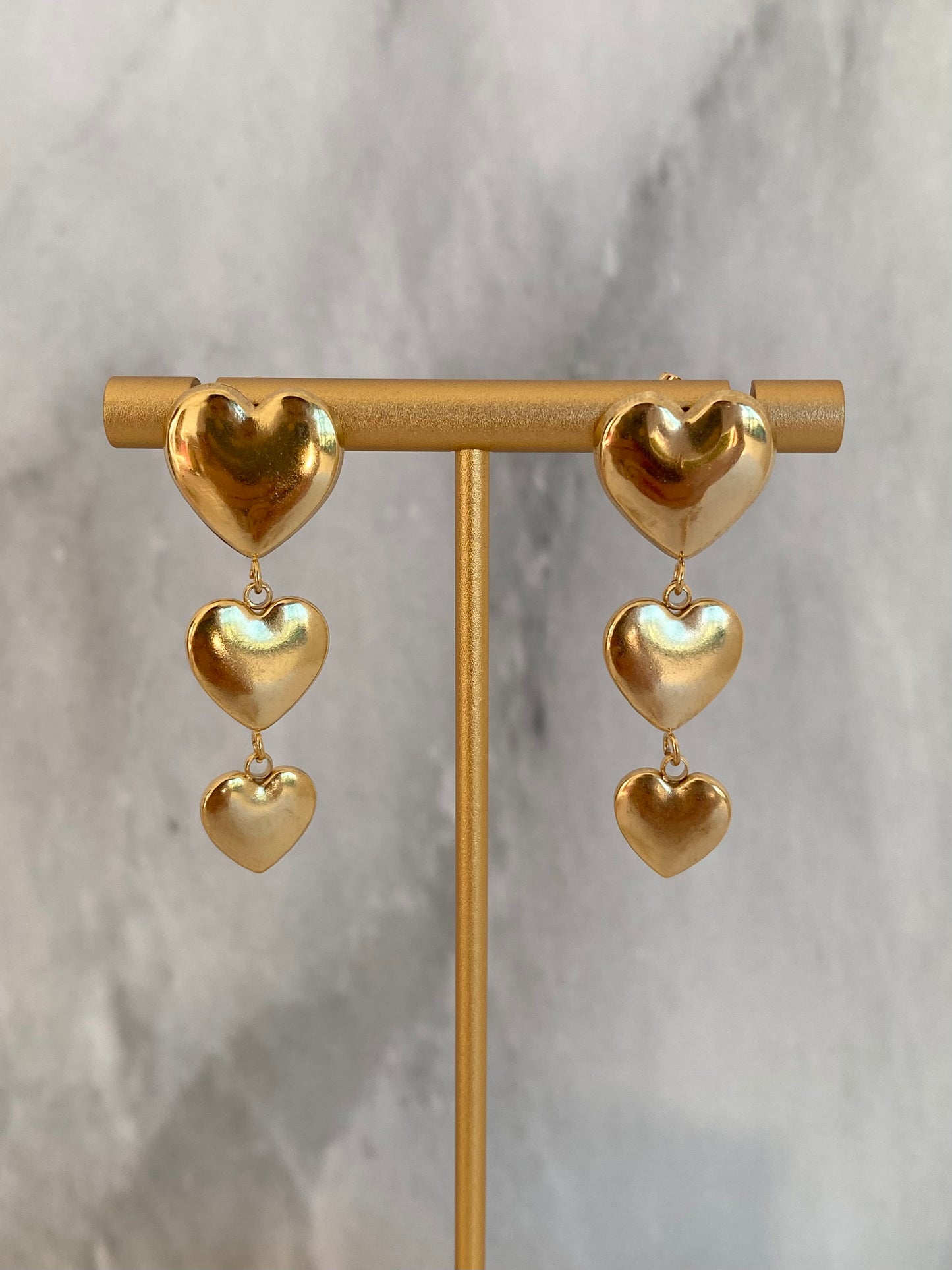 ARETES TRIPLE CORAZÓN AC INOX