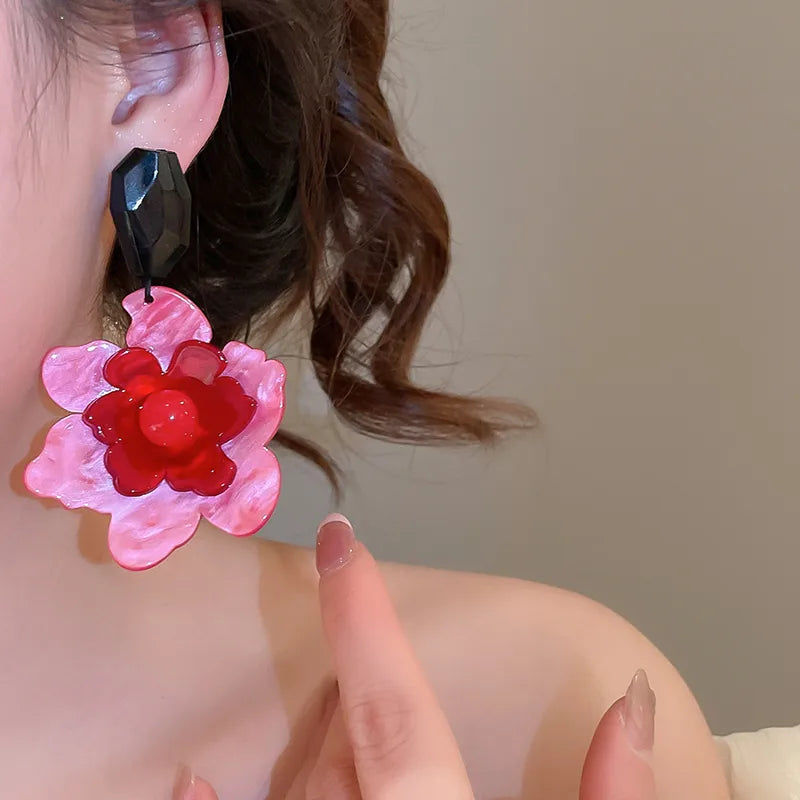 ARETES FLOR ACRÍLICO