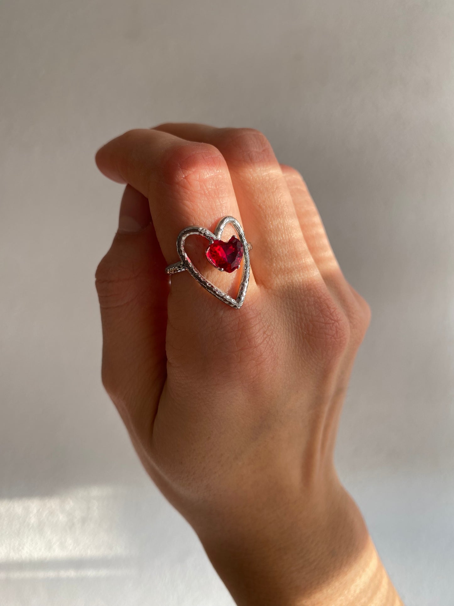 ANILLO CORAZON PIEDRA AC INOX