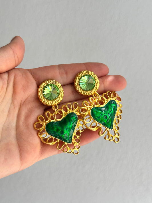 ARETES CORAZÓN ESTILO VINTAGE