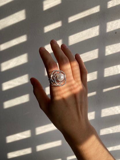 ANILLO AMARA IRREGULAR PERLA AC INOX