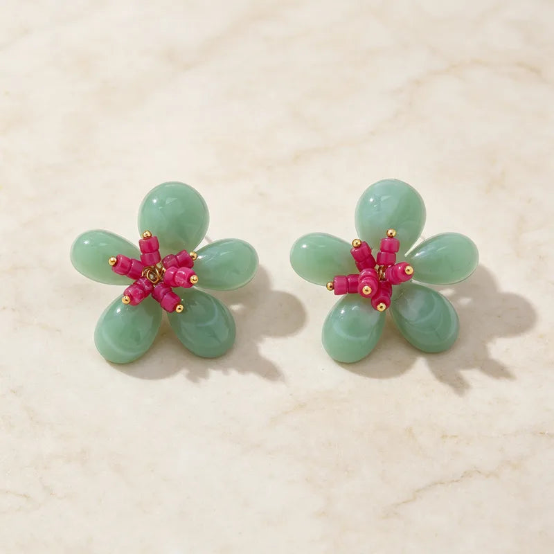 ARETES FLOR ACRÍLICO