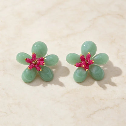 ARETES FLOR ACRÍLICO