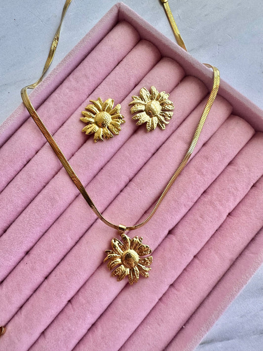 JUEGO ARETES Y COLLAR AC INOX