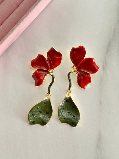 ARETES FLOR LARGOS