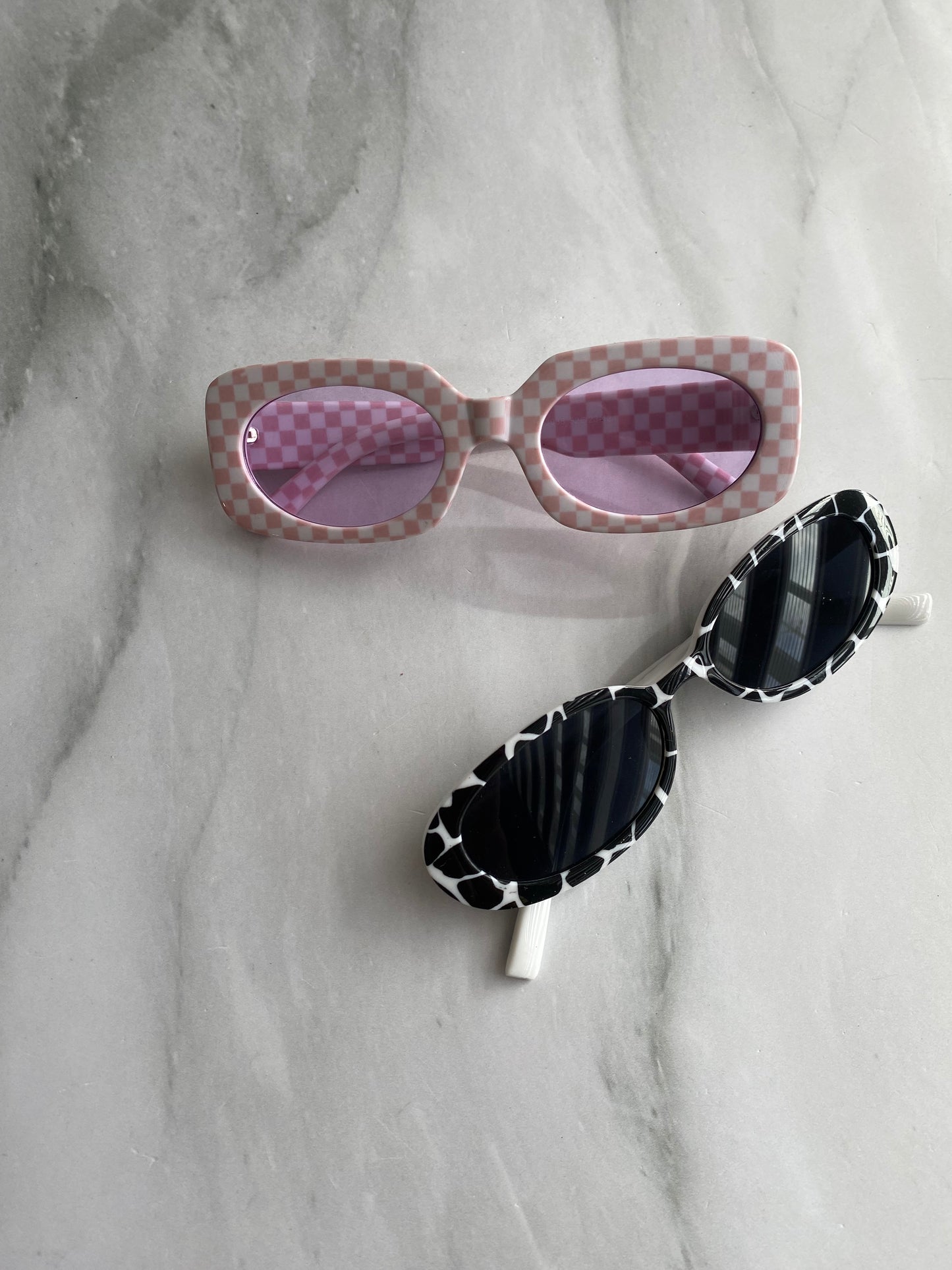 LENTES ESTAMPADO CUADROS ROSA