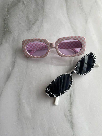 LENTES ESTAMPADO CUADROS ROSA