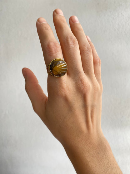 ANILLO OJO DE TIGRE AC INOX