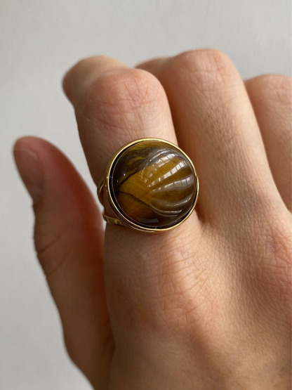 ANILLO OJO DE TIGRE AC INOX