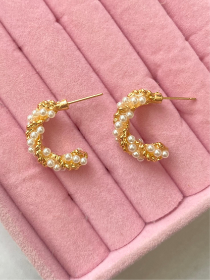 ARRACADAS MINI CON PERLAS