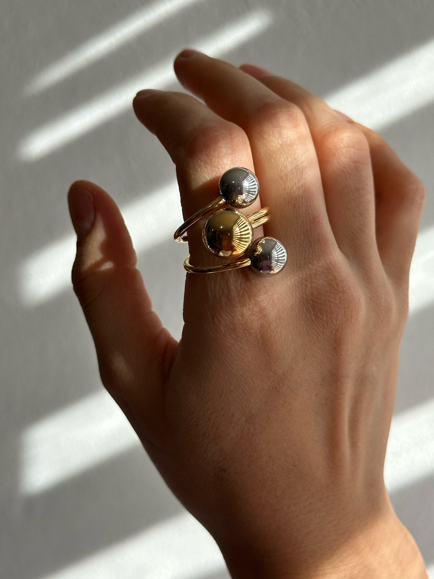 ANILLO CRUZADO BICOLOR AC INOX