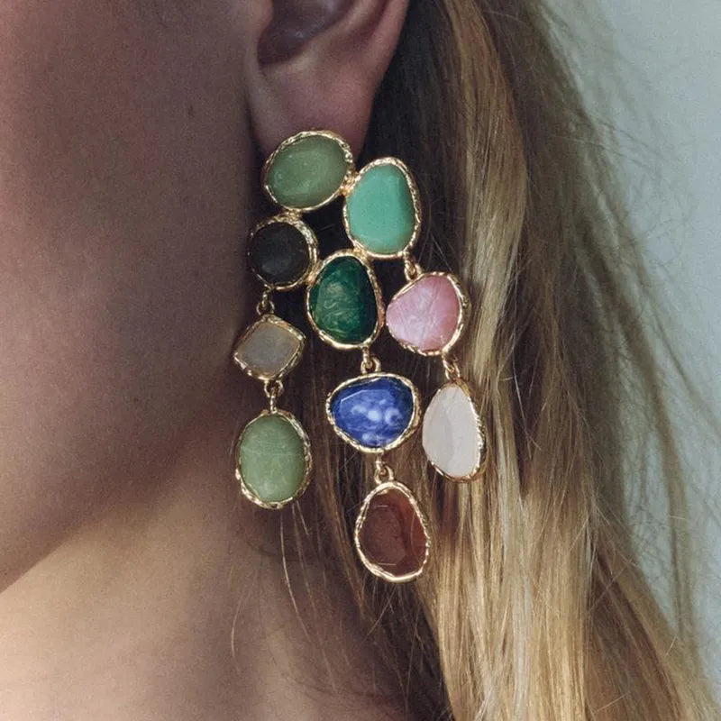 ARETES LARGOS PIEDRAS
