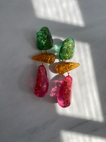 ARETES PIEDRAS LARGOS