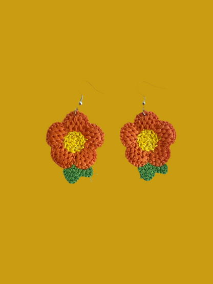 ARETES FLOR CROCHET GDE