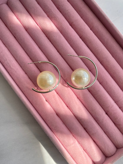 ARRACADAS CON PERLA PLATA