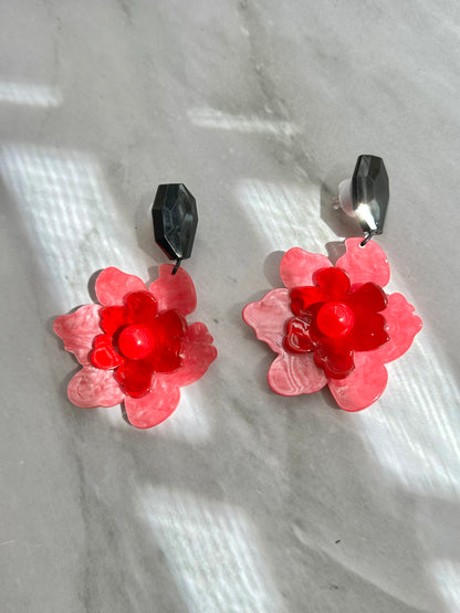 ARETES FLOR ACRÍLICO
